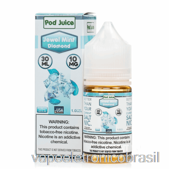 Vape Eletrônico Jóia Menta Diamante - Suco De Vagem - 30ml 35mg